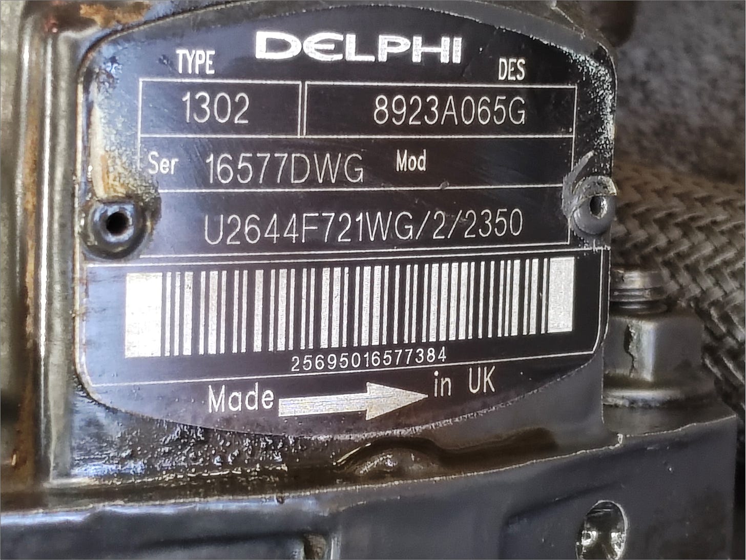 Delphi pump manufactured in the UK.