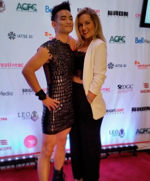 osric chau with briana leo awards show 2016