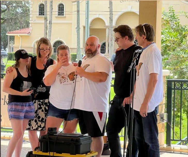August 2023, Florida Event For The Vaccine Injured, Green Cove Springs, FL. Co-hosted by Dr. Kimberly Biss and Cody's mom. Left to right.. Lyndsey house, Dr. Biss, Taylor and Allen Martin, Cody, and Dr. James Thorp