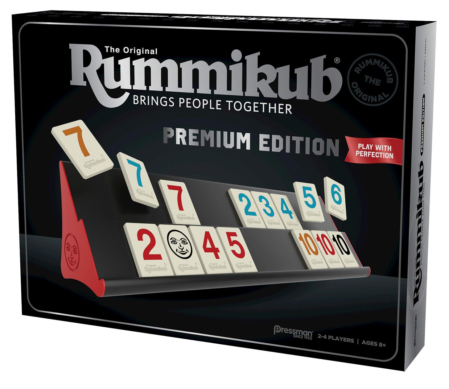 Amazon.com: Rummikub Premium Edition by Pressman - Features Racks - Large  Number Engraved Tiles and a Storage Bag for The Ultimate Rummikub  Experience by Pressman , Silver : Everything Else
