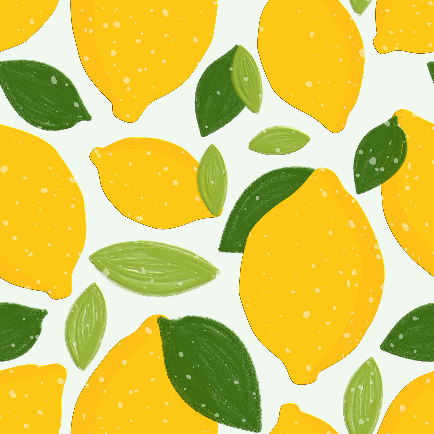 Illustrazione di vari limoni, con foglie verdi chiaro e scuro, su sfondo azzurro Illustrazione di vari limoni, con foglie verdi chiaro e scuro, su sfondo azzurro