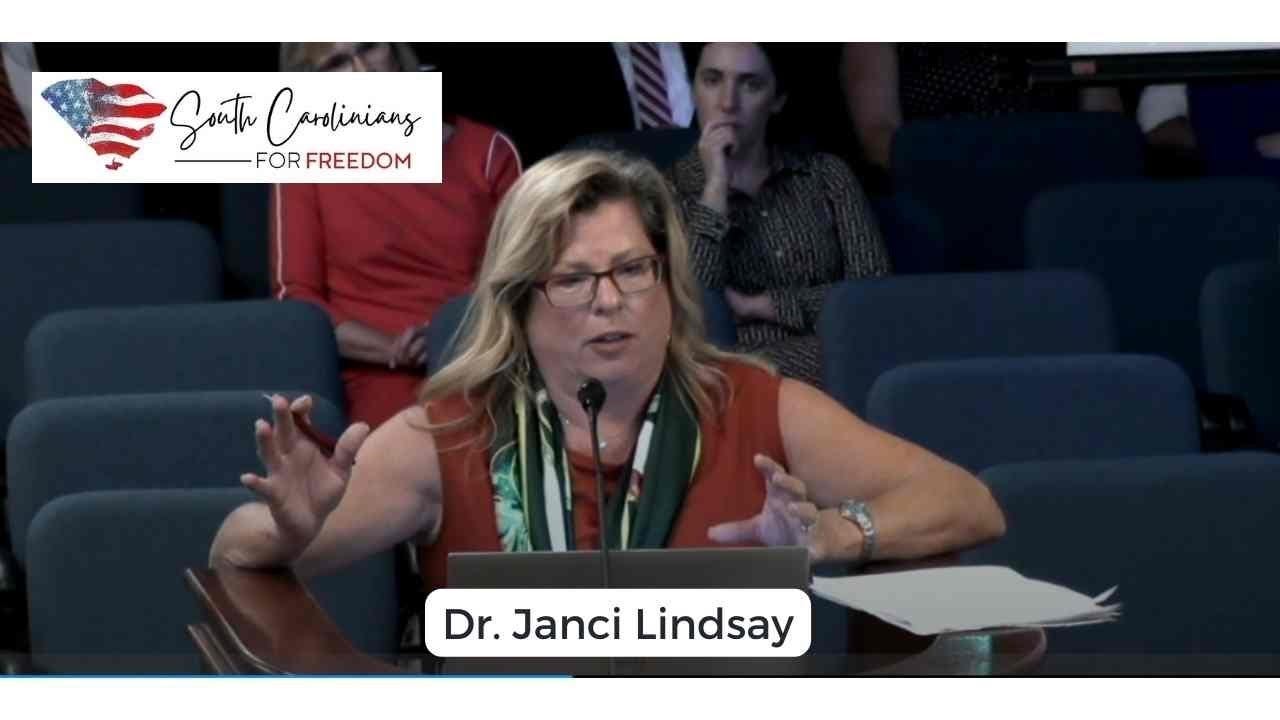Dr. Janci Linday testifies before the South Carolina Senate Medical Affairs Ad-Hoc Committee on Department of Health and Environmental Control (DHEC).
