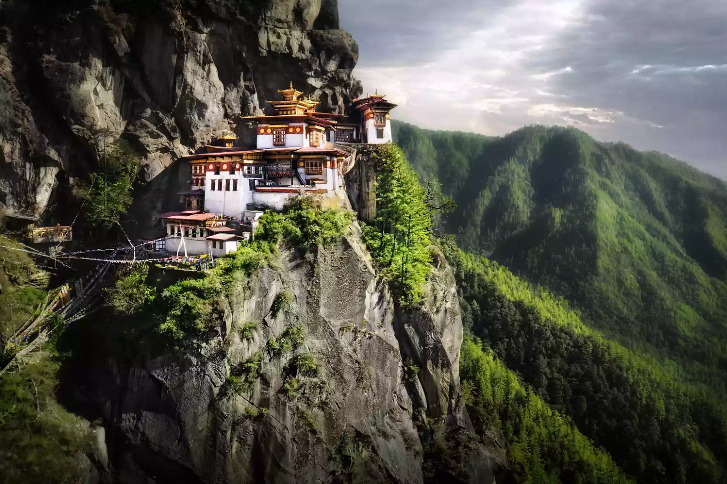 Tiger Nest Monastery. Located near city of Paro in Kingdom of Bhutan.