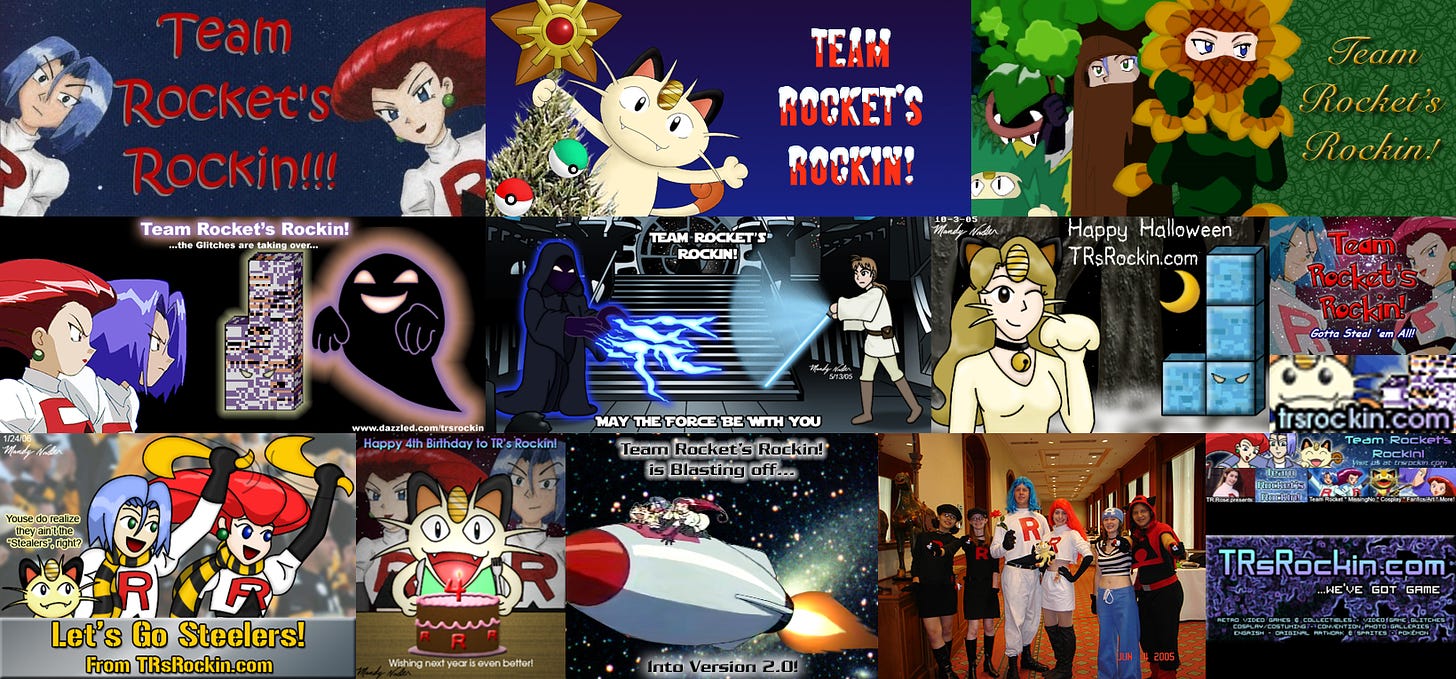 A selection of banners and logos used by TRsRockin throughout the years