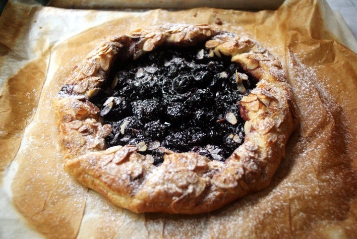 cherry and almond galette