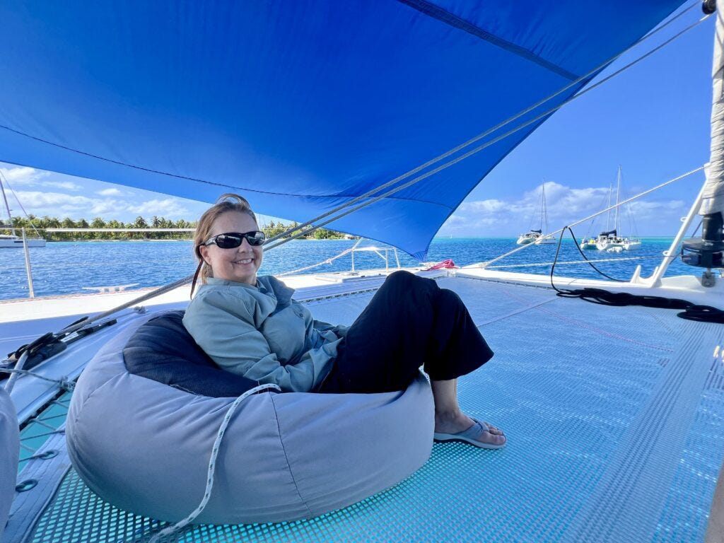 Pam on Beanbag