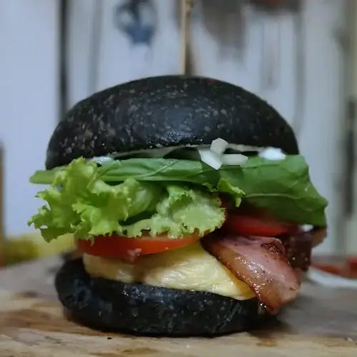 pan de hamburguesa con bambu charcoal