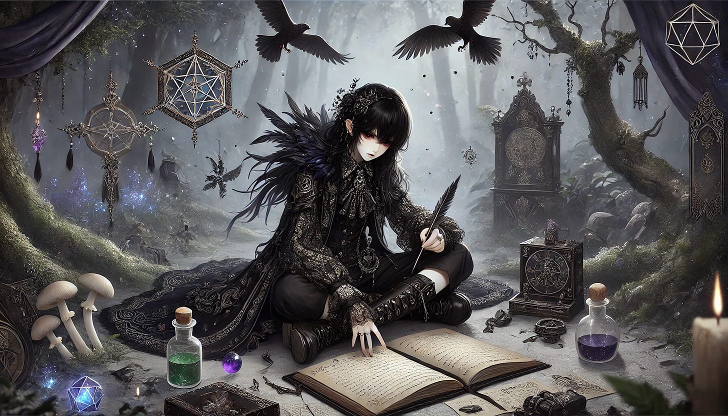 dall-e - AI art - gothic -anime - dungeons & dragons - D&D - writing - inspiration