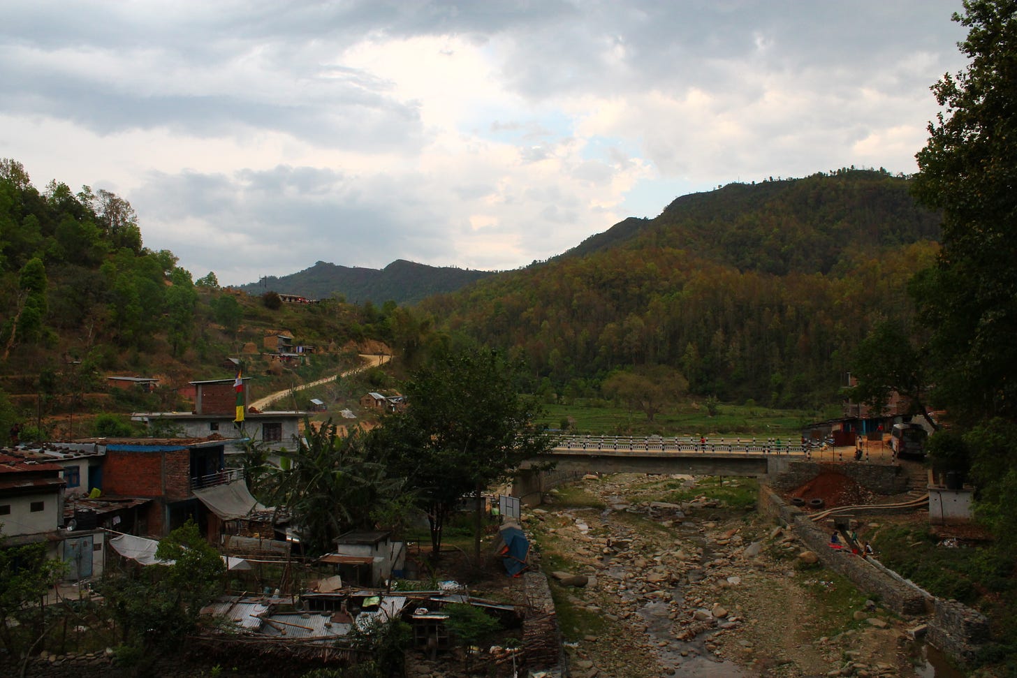 Village and the river in Chandrawati, Nepal.