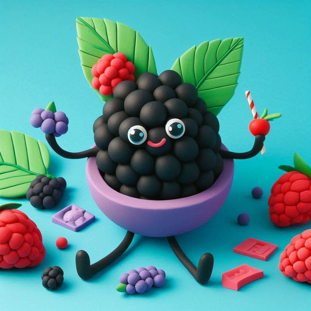 Blackberry - in claymation with bright colours