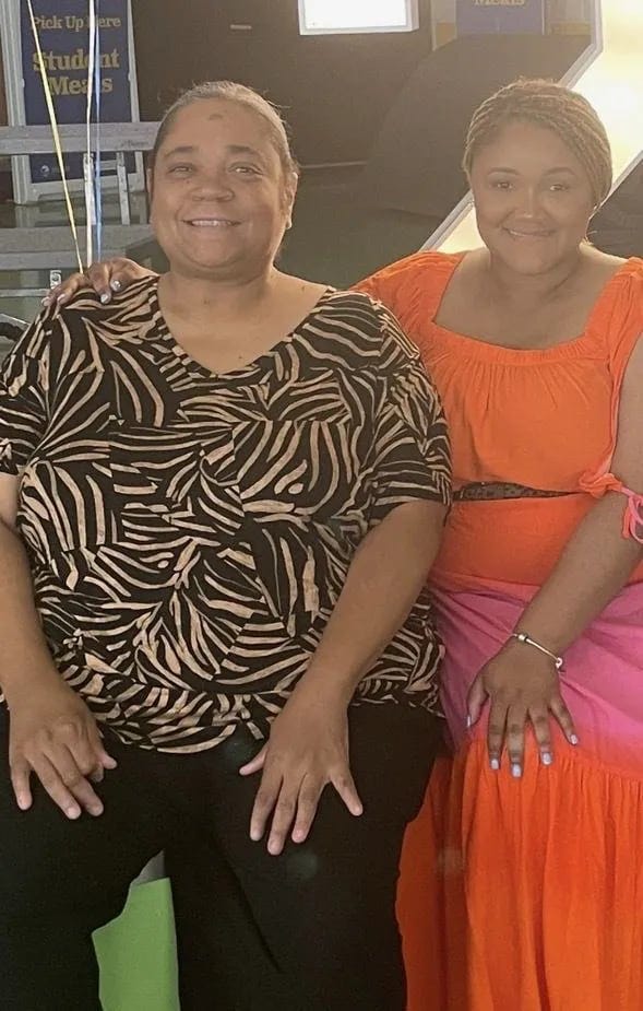 Denise Jordan (left), a beloved, longtime kindergarten teacher at Barry Elementary in West Philadelphia, is shown with Jalyssa Barber, the school's assistant principal.