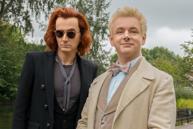 Good Omens' Crowley and Aziraphale romance hinted at by Neil Gaiman | Radio  Times