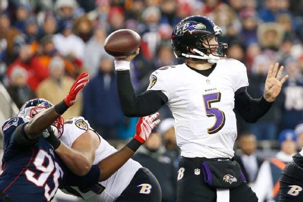 joe flacco ravens passing against patriots but losing nfl 2015 images