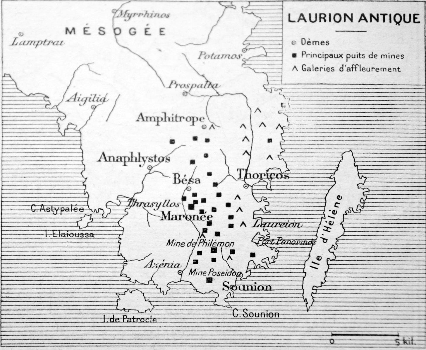 Map of the Mines of Laurium 