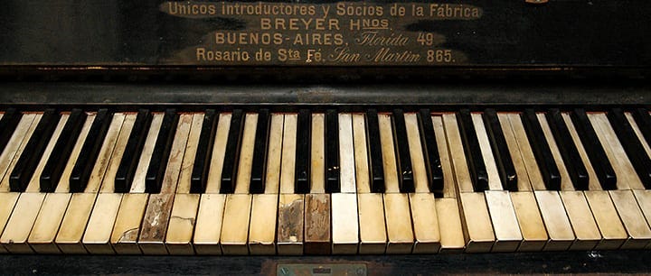 Piano with ivory keys