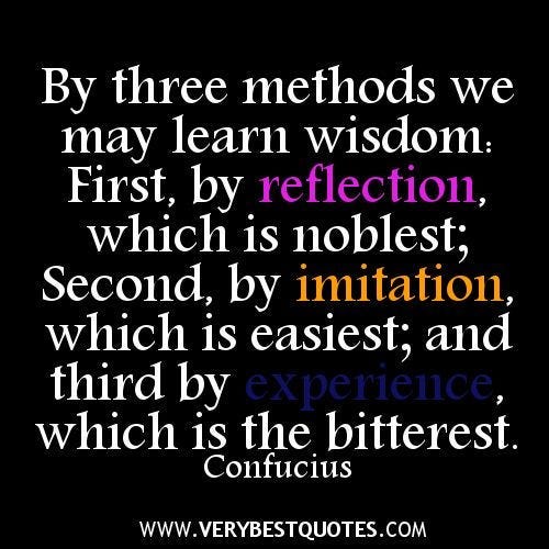 We learn by reflection, imitation and experience