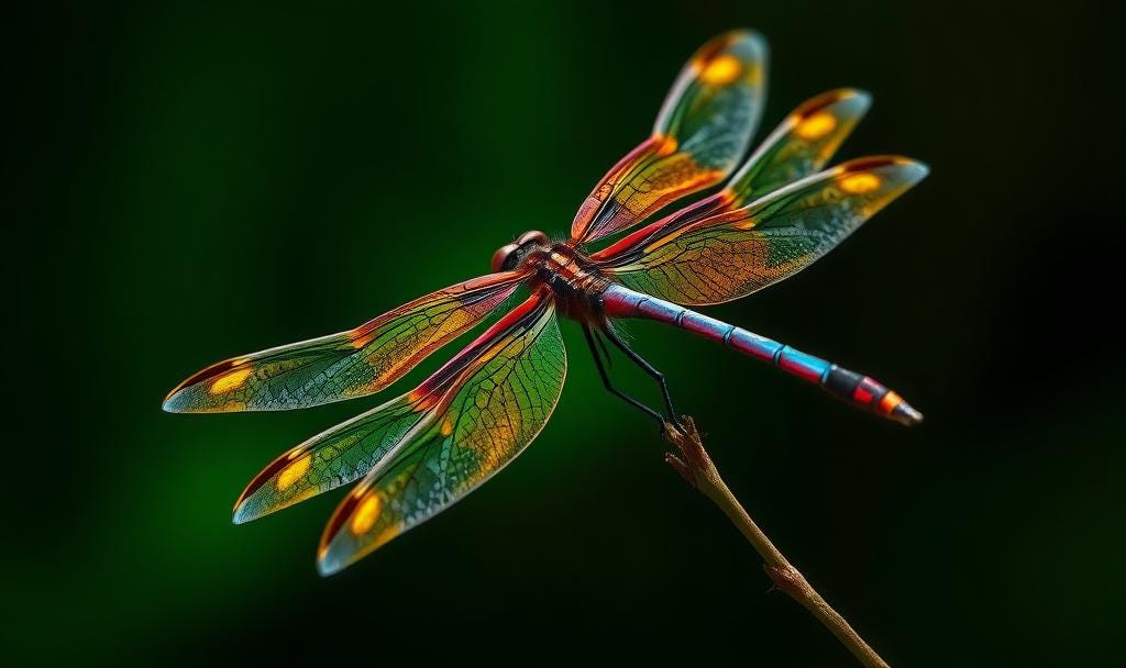 Beautiful vibrant dragonfly