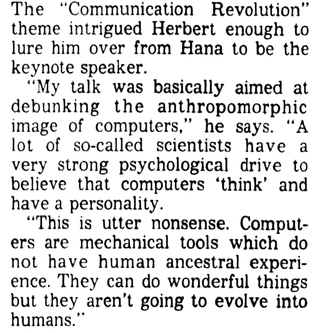 r/dune - Frank Herbert on Thinking Machines