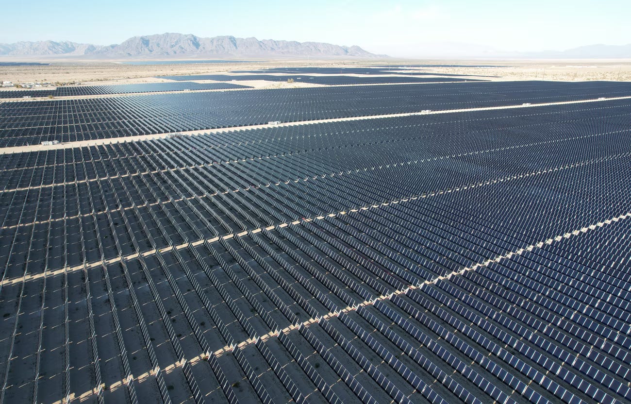 photo of solar panels in the Mojave Desert
