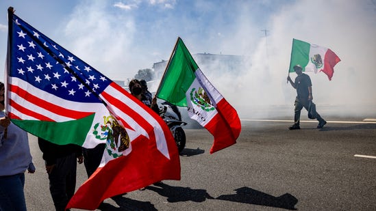 Los Angeles protests: Trump govt says 'insurrectionists carrying foreign  flags'; stun grenades fired | 10 points - Hindustan Times