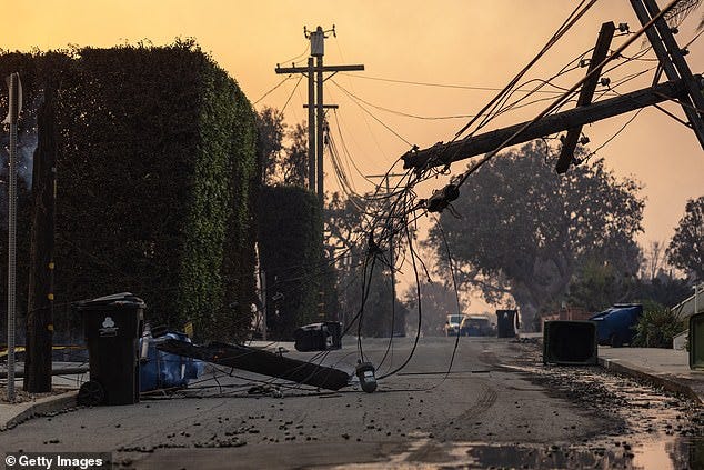 It has emerged that faults along the Los Angeles power grid alarmingly soared in the same areas where major wildfires raged this week, sparking a new theory that they may have caused the devastating crisis