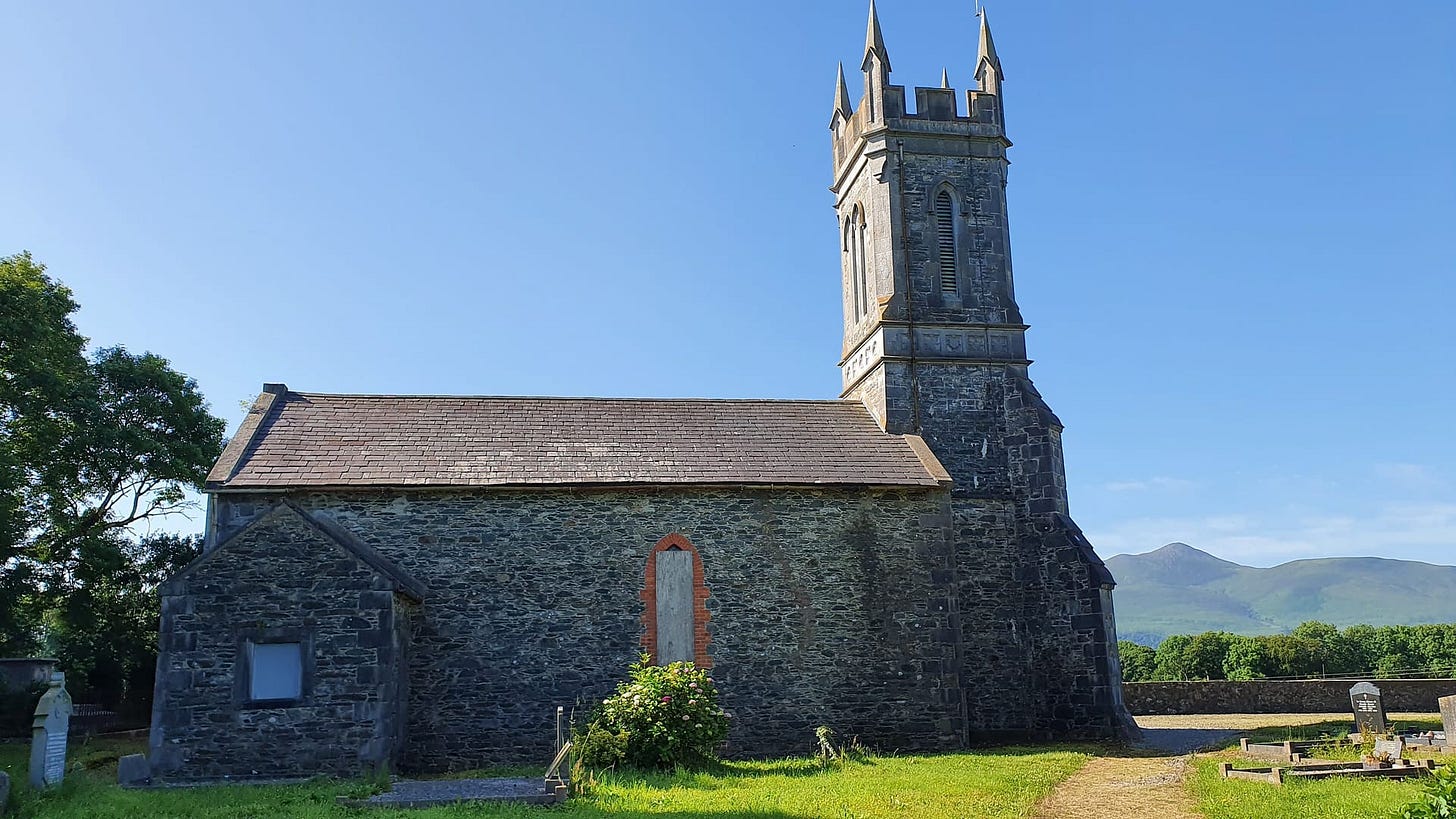 The ruins of the Aghadoe Church of Ireland