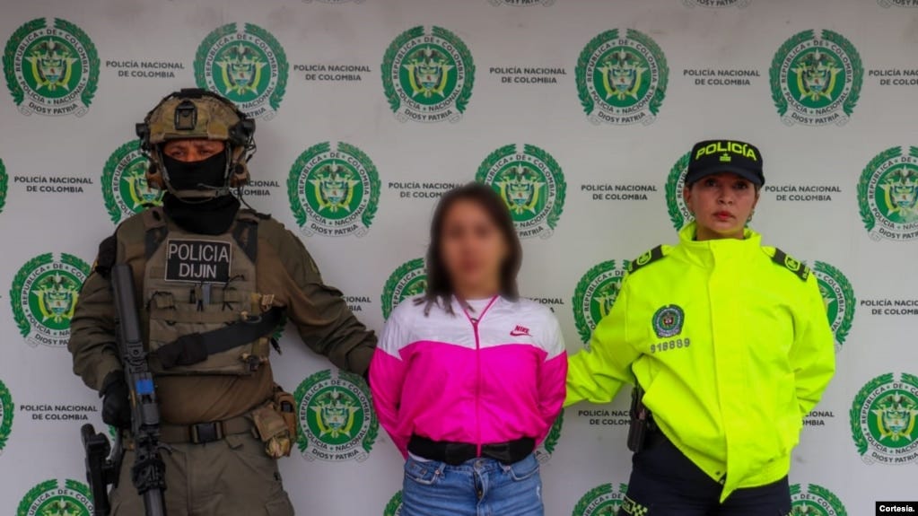 La venezolana Wanda del Valle Bermúdez fue capturada por el trabajo conjunto entre la policías peruana y colombiana, y el FBI. [Foto: Policía de Colombia]
