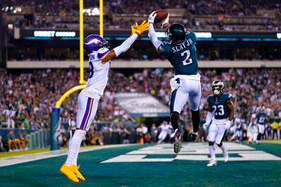 Slay's INTs, Hurts' arm and legs send Eagles to Monday Night victory over  Vikings | The Latest from WDEL Sports | wdel.com