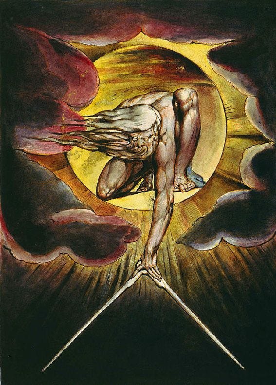 William Blake. God maths. The universe, algebra, and Plato's demiurge. |  William blake, Biblical art, Painting