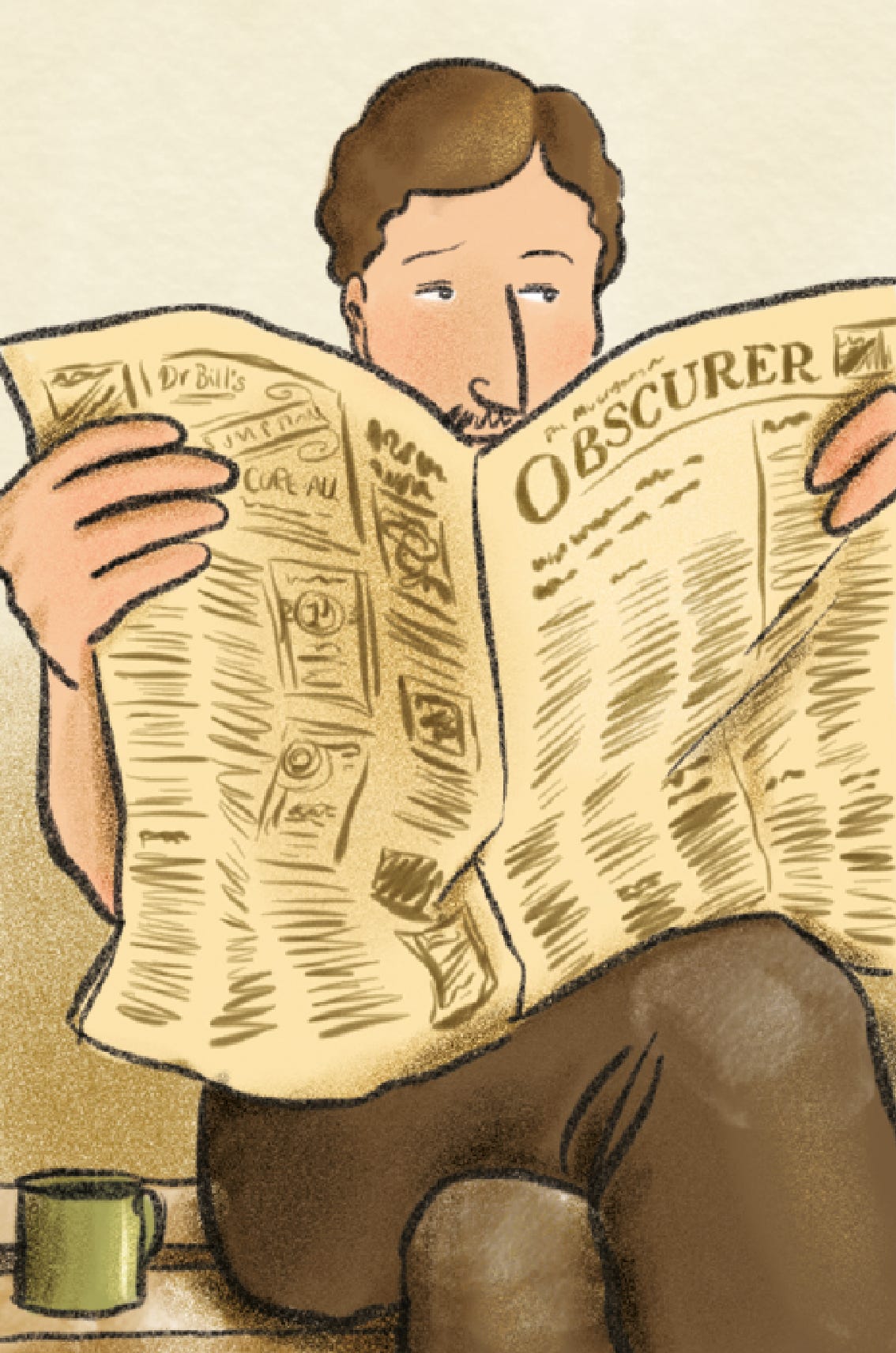 Barrington reads the newspaper in The Ragged Trousered Philanthropists graphic novel