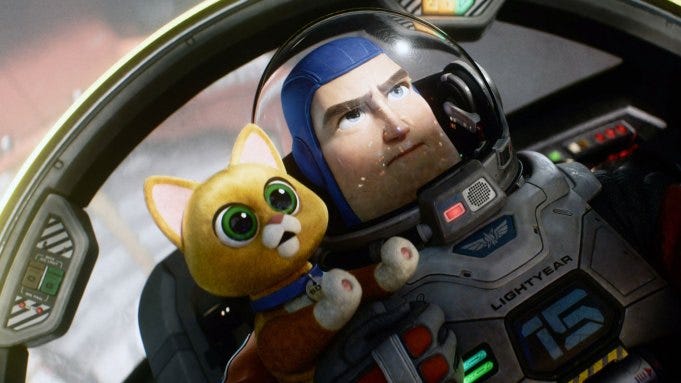 Sox (voice: Peter Sohn), Buzz Lightyear (voice: Chris Evans),