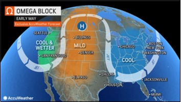 Early May weather pattern. Credit: AccuWeather