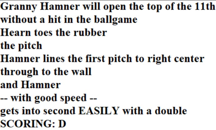 Diamond Mind Baseball Play By Play