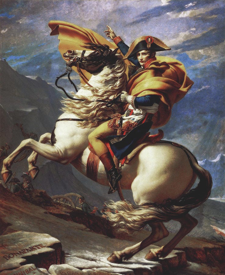 Napoleon Crossing The Alps by Jacques Louis David Old Masters Prints ...