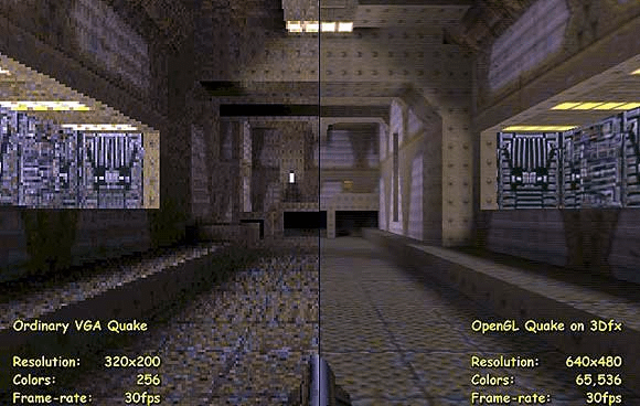 Comparison between Quake 1 with and without a 3Dfx card : r/gaming
