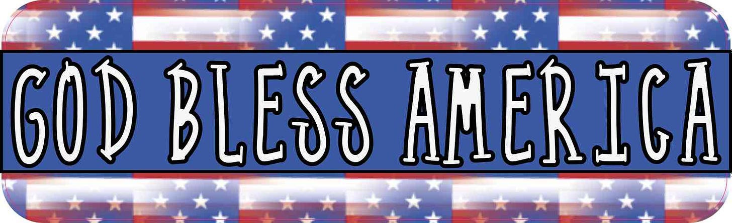 10in x 3in God Bless America Bumper Sticker Vinyl Truck Window Car Decal - StickerTalk®