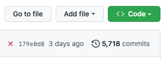 Information about a GitHub repository, showing it has had 5,718 commits.