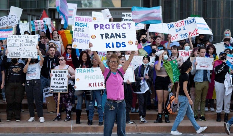 Transgender rights advocates protest in Tuscon, Arizona.