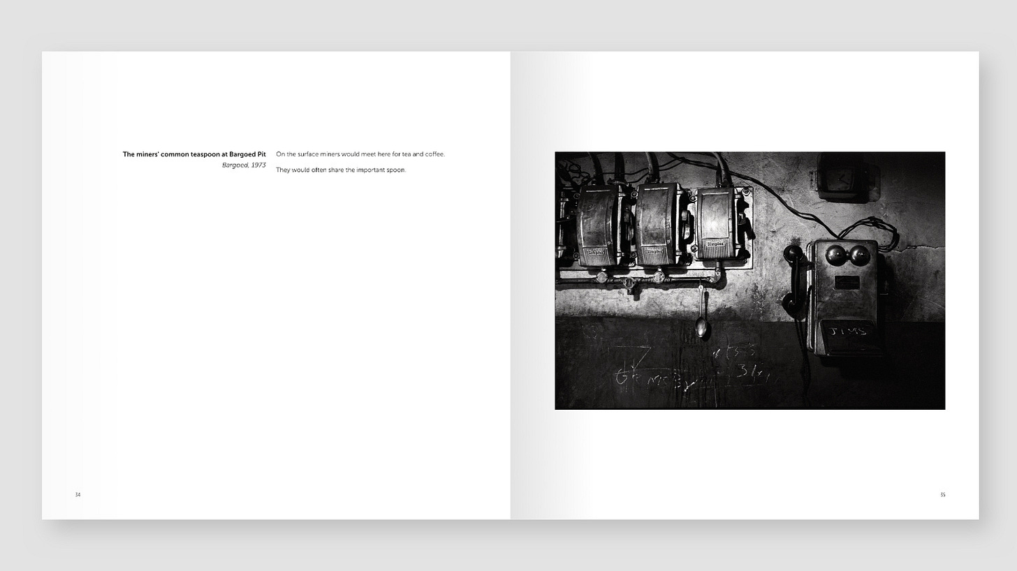 Spreads from Kjell-Åke Andersson's 'Bargoed Mining Community' exhibition catalog 004 published by Offline Journal in Wales