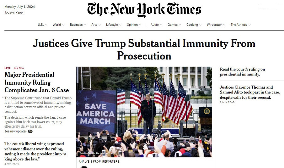 New York Times front page