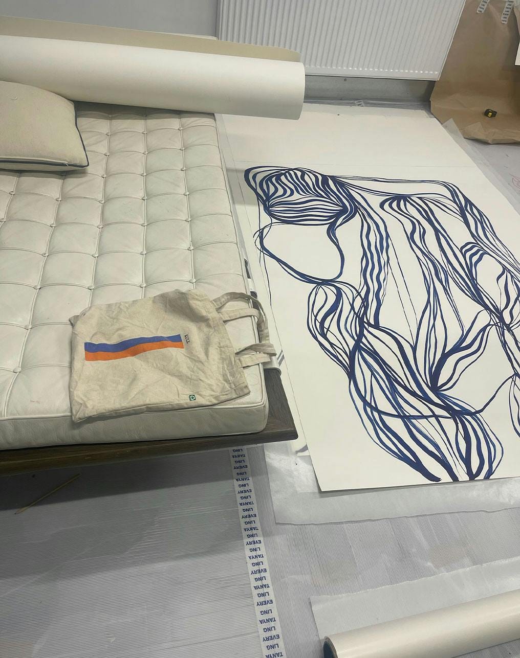 Tanya Ling's KULE tote at her studio
