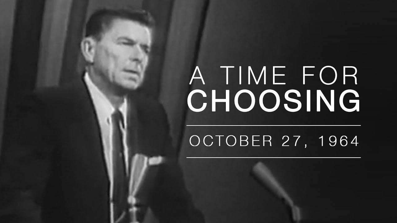"A Time for Choosing" by Ronald Reagan - YouTube