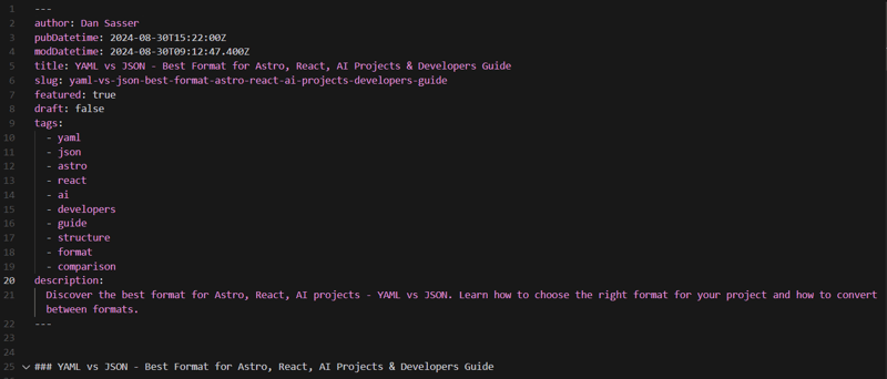 YAML Data Example