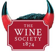 Wine society logo with devil horns