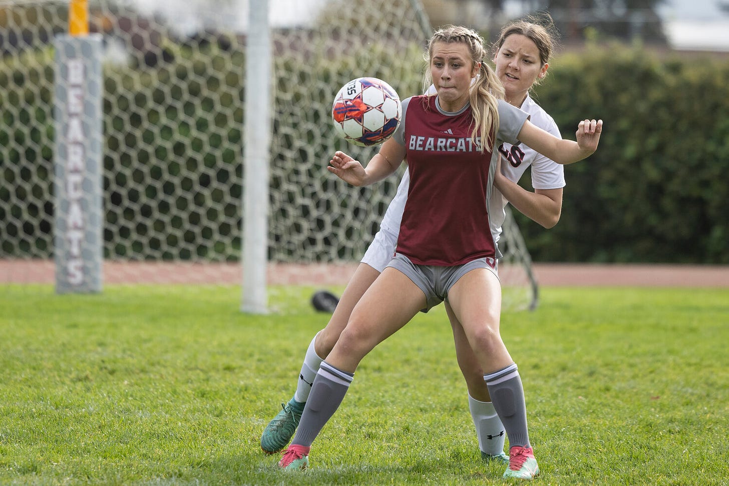 W.F. West's Ashlen Gruginski dribbles the ball during a 2A district 4 quarterfinal soccer game against R.A. Long at W.F. West High School on Saturday, Nov. 2.