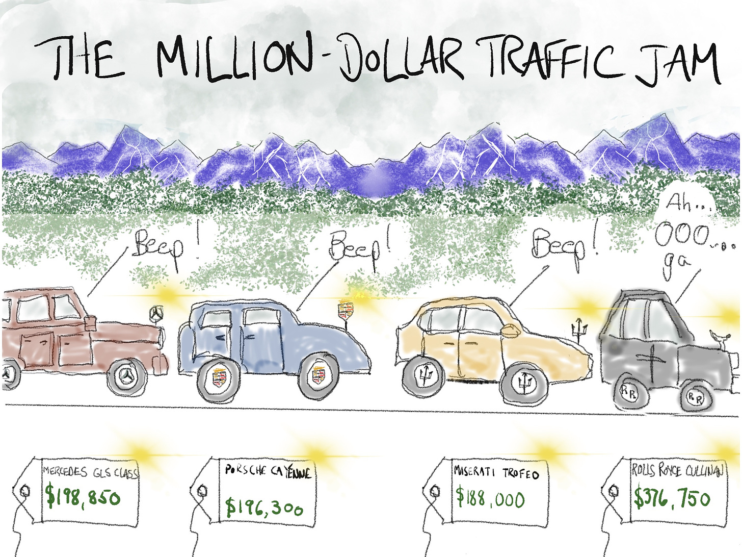 million dollar traffic jam in Aspen