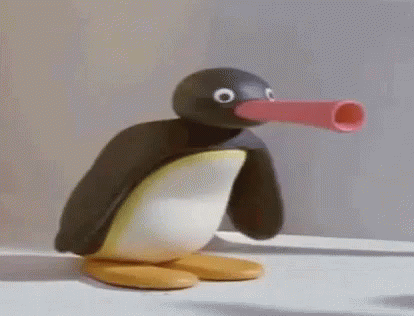 Pingu, beloved claymation penguin, multiplying his own head one-hundredfold.