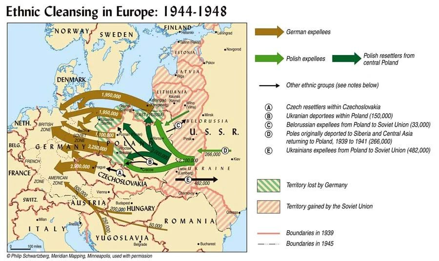 r/MapPorn - Ethnic cleansing in Europe after World War II