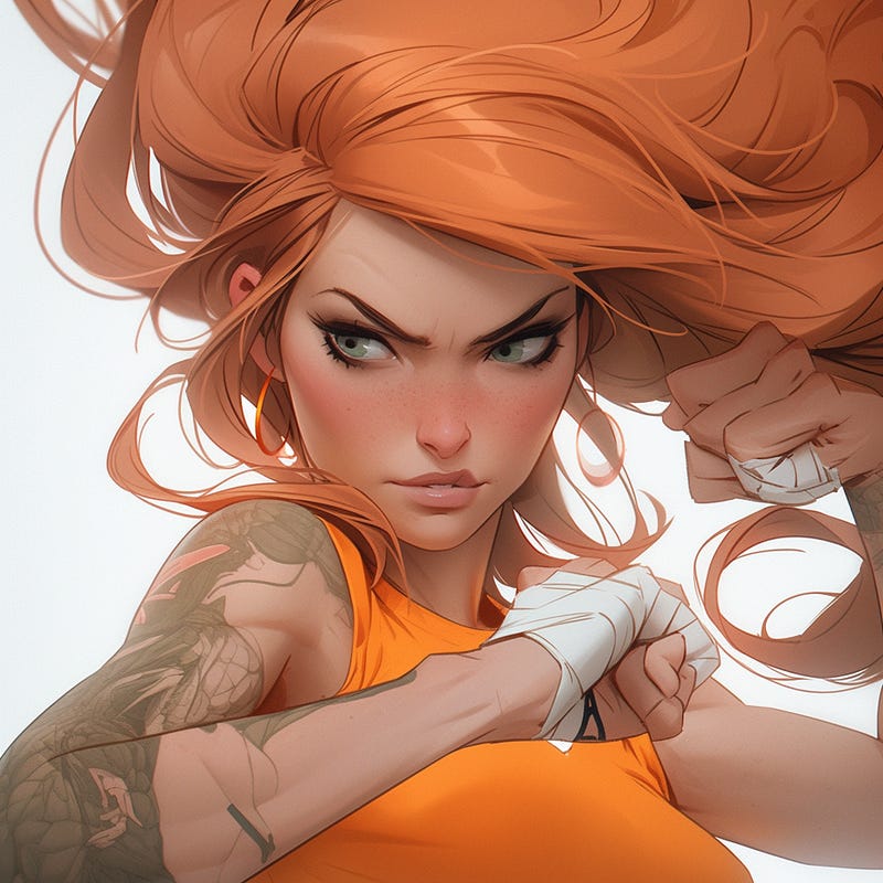 Woman with orange hair