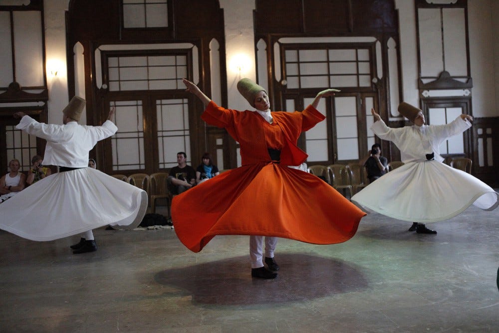 Whirling Dervishes (Hodjapasha). Photo by Ishan Kosla, via Flickr Creative Commons